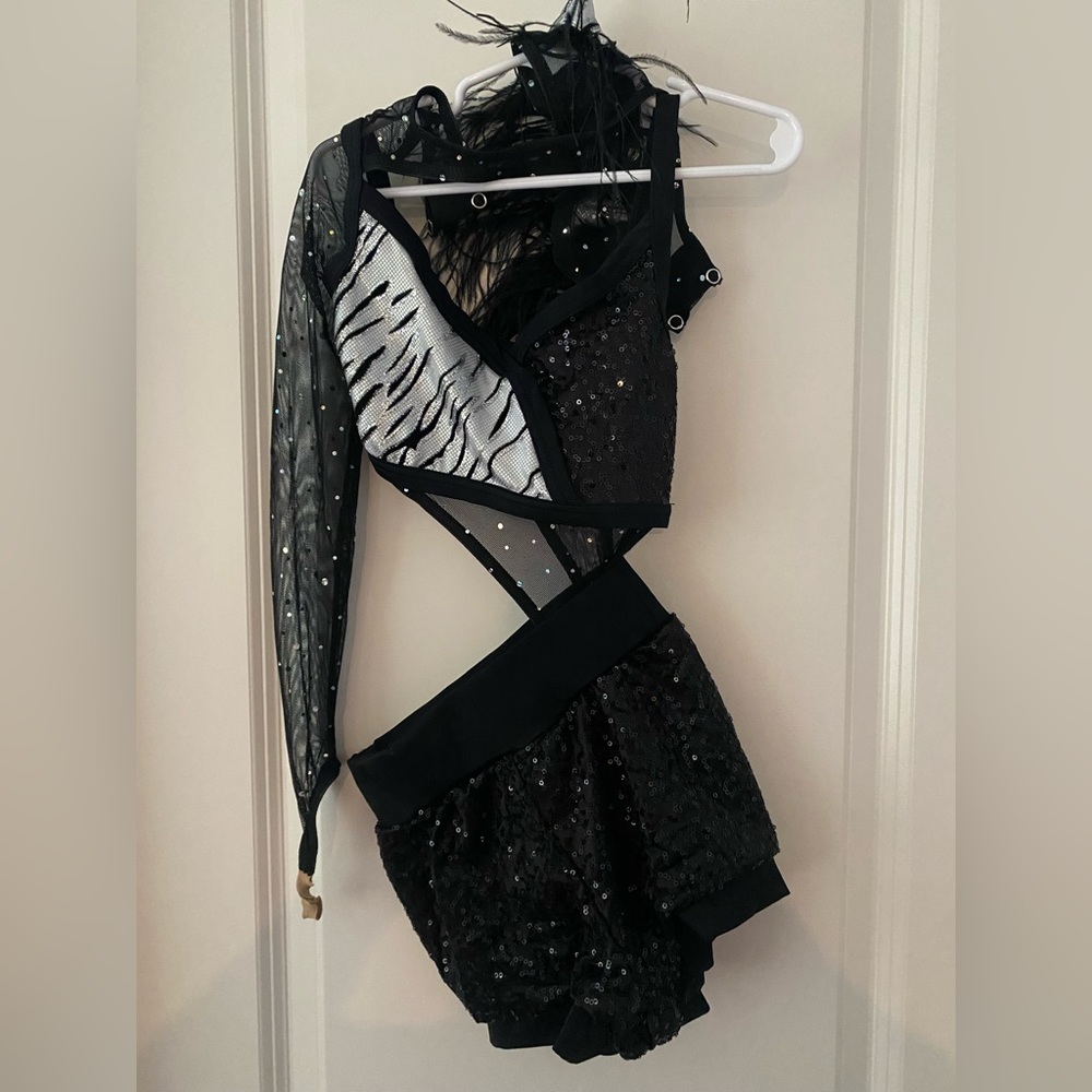 Black and silver dance costume